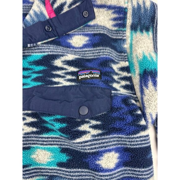 Patagonia Synchilla Snap-T Fleece Multi Blue Aztec Tribal Pattern Mens Size S - Picture 3 of 6